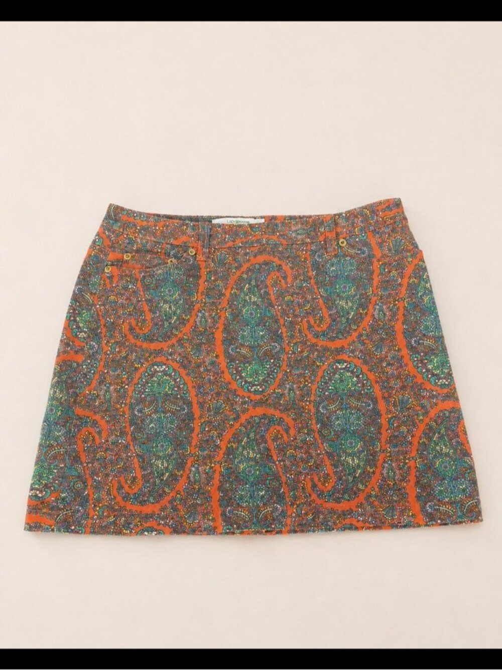 Liz Claiborne Golf Paisley Skort Size 4 Orange Y2K Preppy Tennis Golf Skirt